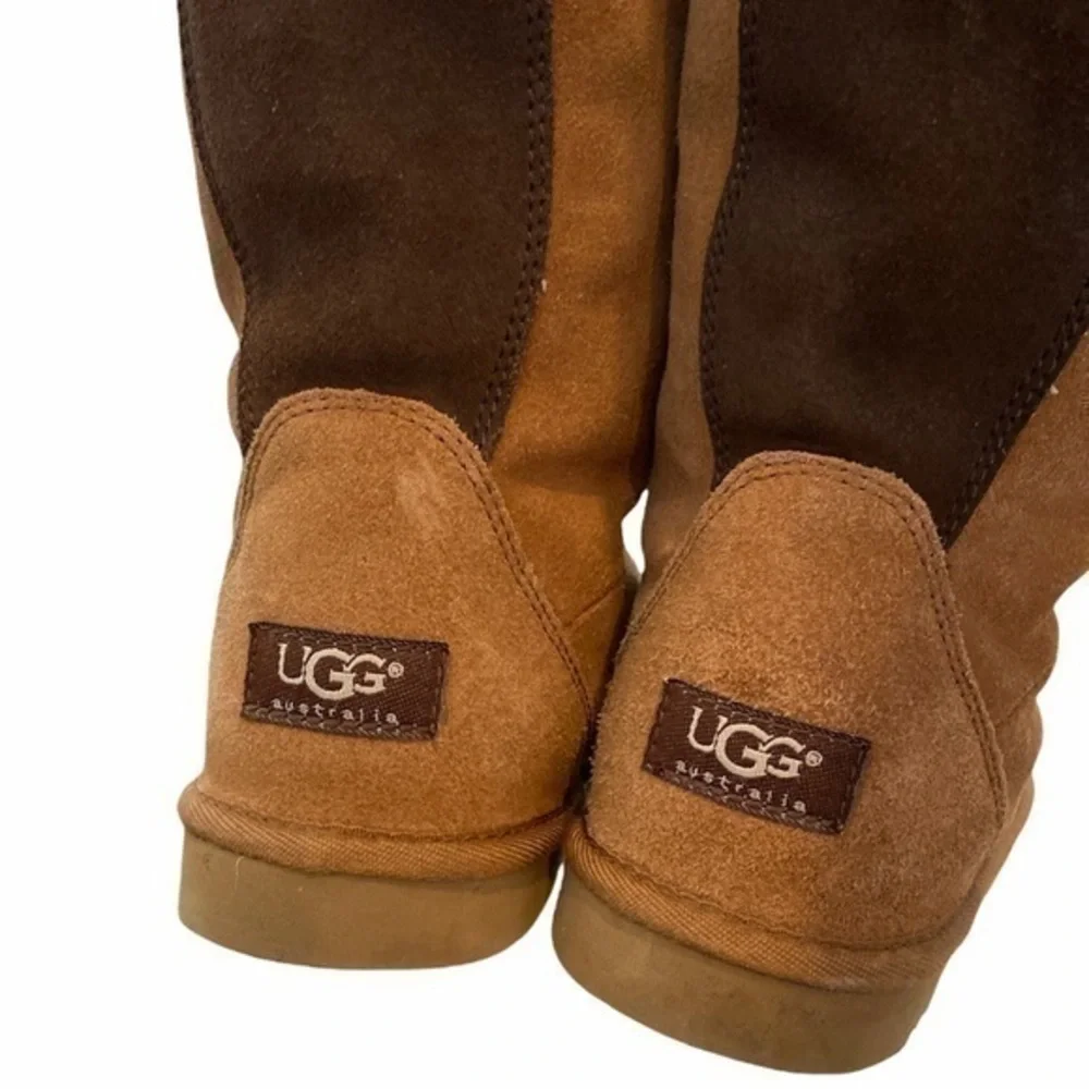 UGG Whitley Suede‎ Tan Brown Lace Up Winter Snow Boots Size 6